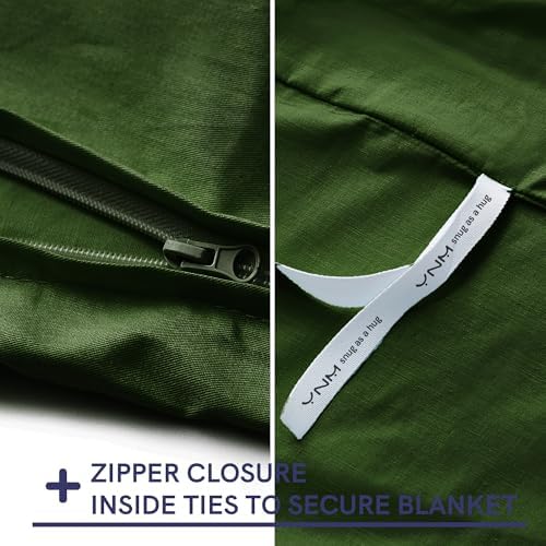 YnM Cotton Duvet Cover for Weighted Blankets (88''x104'') - Amy Green Print - Image 3
