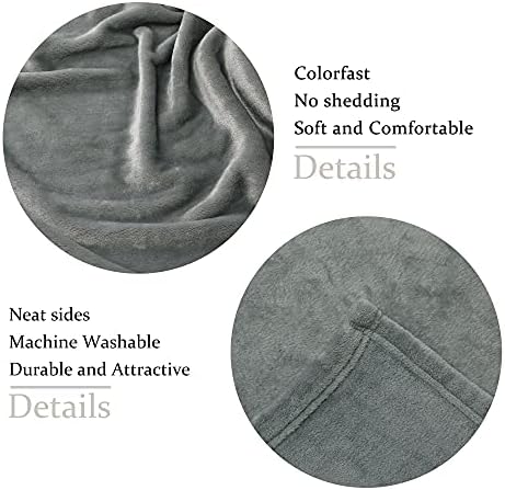 NANPIPER Fleece Blankets, Super Soft Flannel Queen Size Blanket for Bed, Luxury Cozy Microfiber Plush Fuzzy Blanket,Grey - Image 2