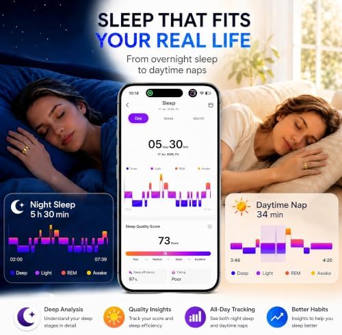 Smart Ring Fitness Tracker for Men & Women with Sleep, Heart Rate & SpO2 - Image 6