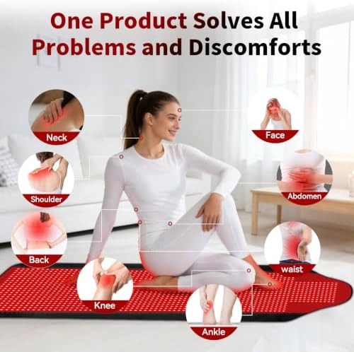 Full Body Red Light Therapy Mat with 1707 LEDs, 73" x 36" - Image 3