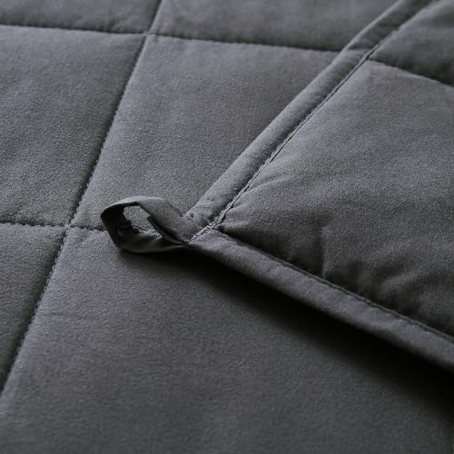 MOTRIP Adults Weighted Blanket 15 Pounds Queen Size, Cooling Blanket for Hot Sleepers, Machine Washable Soft Bed Blanket with Premium Glass Bead, 60''x80'' 15lbs Graphite Grey - Image 2