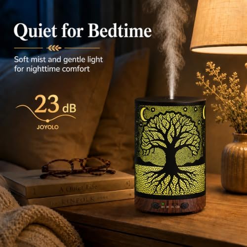 Essential Oil Diffuser, 120 ml Aromatherapy Diffuser with 7 Color Lights, Auto Shut-Off and 4 Timer Settings, Ultrasonic Cool Mist Diffuser for Home Room Office (Moonlit Tree) - Image 2