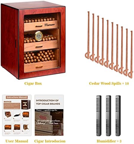 150-Count Rosewood Cigar Humidor Cabinet with Digital Hygrometer - Image 3