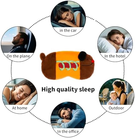 PERFECTSIGHT Sleep Eye Masks, Cute Sleep Eye Cover Lightweight Adjustable Eyeshade Mask Cover for Women Men Sleep Travel Nap, Hotdog Dachshund - Image 6