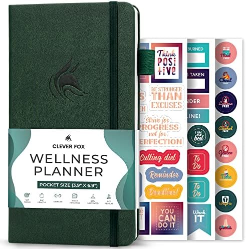 Clever Fox Wellness Planner & Food Journal Small Forest Green by CleverFox