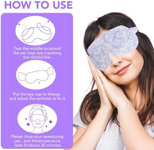 XPCARE 60 Pack Steam Eye Mask Disposable for Dry Eyes Cornea Care-Lavender - Image 5