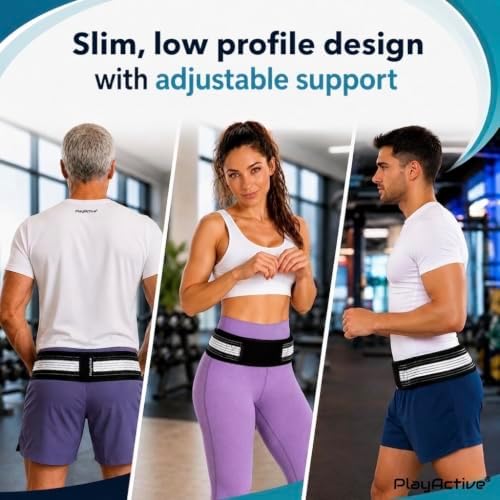 PlayActive Sacroiliac SI Joint Hip Belt - Lower Back Support Brace for Men and Women - Pelvic Support Belt - Trochanter Belt - Sciatica Pelvis Lumbar Hip Pain Relief (Regular) - Image 3