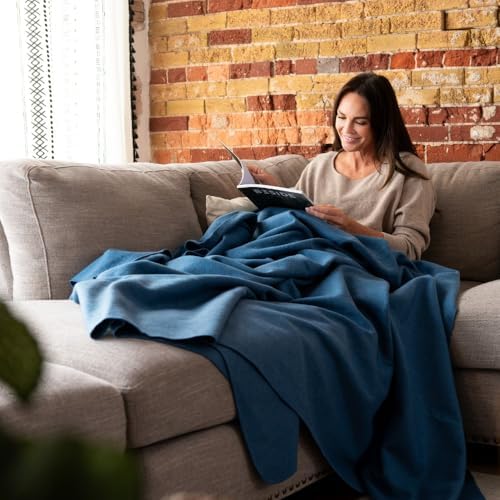 Arcturus Bighorn 100% Virgin Wool Blanket | Heirloom-Quality Wool Bedding for Home & Cabin | Warm, Thick & Durable (Queen Size, Steel Blue) - Image 4