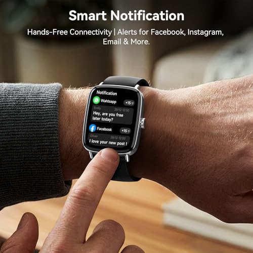 Smart Watch for Women Men, 1.85" HD AMOLED Fitness Tracker (Answer/Call) with 24/7 Heart Rate/Sleep/SpO2 Monitor for iPhone & Android, 120+ Sports Modes Smartwatch with IP68 Waterproof, 2 Bands - Image 4