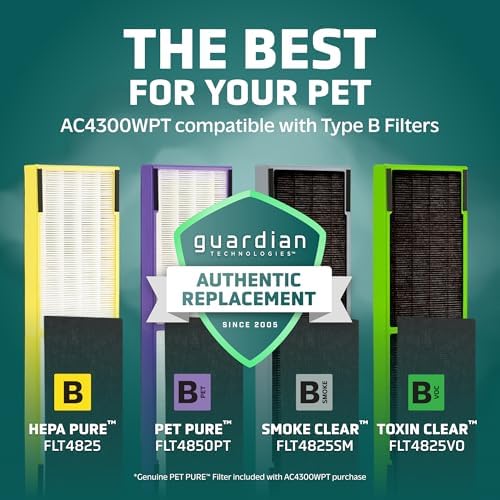 GermGuardian Air Purifier for Homes with Pets, H13 Pet HEPA Filter, Removes Pet Dander, Dust, Allergens, Smoke, Pollen, Odors, Mold, UV-C Light Helps Reduce Germs, 22 Inch, White, AC4300WPT - Image 5