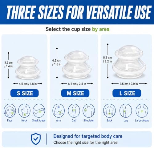 ELERA Cupping Kit for Massage Therapy – Silicone Cupping Therapy Set with 3 Massage Cups (S/M/L), Ideal for Cellulite, Relaxation & Daily Self-Care - Image 2