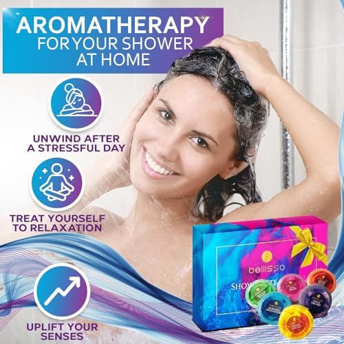 Aromatherapy Shower Steamers Gift Set, Six Fizzies - Uplifting, Relaxing, Stress Relief Scents for Women and Men - Self Care Home Spa Experience - Christmas Day Stocking Stuffers and Relaxation Gifts - Image 2