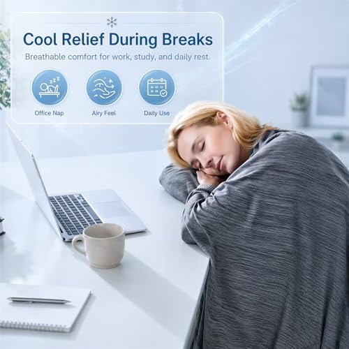 King Size Cooling Blanket for Hot Sleepers - Lightweight Breathable Cool Cold Blanket - Keep Cool for Night Sweats, Soft Thin Ice Blankets for Bed Couch Sofa, (Dark Gray, 90"x108") - Image 6