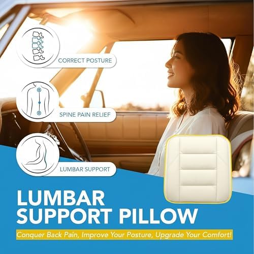 CORRIDOR Genuine Leather Seat Cushion for Car - Handmade - Relieve Hip, Pressure and Sciatica Pain - Ideal for Lower Back Pain - for Office Chair and Car Seat (Off White, Backrest) - Image 3