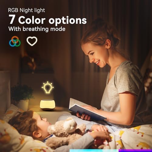 HEYAXA White Noise Sound Machine with 7 Colors Night Light 34 Soothing Sounds, Portable Sound Machine for Baby Adults Kids Sleep with 30 Volume Levels 4 Timers Adjustable Brightness (Black) - Image 4
