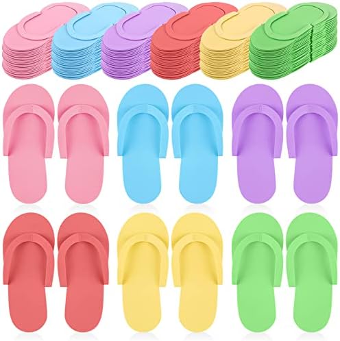 Geyoga 48 Pairs Disposable Flip Flops Pedicure, Colorful by Geyoga