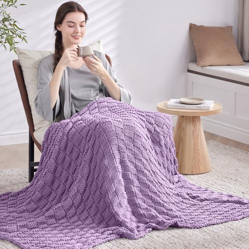 Knitted Weighted Blanket for Adult, No Beads Heavy Blanket 48"x72" 12lbs - Image 7