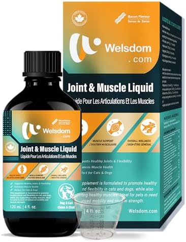 Pets Joint & Muscle Support Liquid for Cats & Dogs - 120mL | Promotes Mobility, Reduces Inflammation & Enhances Flexibility | Easy-to-Use Supplement for Active & Aging Pets by Unknown