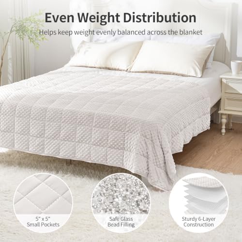 Uttermara Cooling Weighted Blanket for Adults, 20 lbs Queen Size 60" x 80" - Image 6