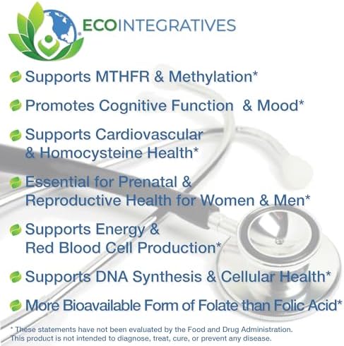 Active Folate 5-MTHF - Methylfolate 1000mcg, 60 Capsules - Image 2