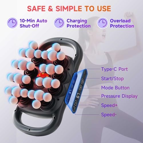 28-Heads Massage Gun Set for Total Body Muscle Recovery, Deep Tissue Percussion Massager with 9 Adjustable Modes, Quiet High-Power Back & Full-Body Massager for Home, Gym & Office, - Image 3