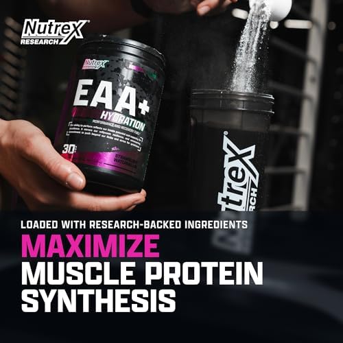 Nutrex Research EAA Hydration | EAAs + BCAA Powder | Muscle Recovery, Strength, Muscle Building, Endurance | 8G Essential Amino Acids + Electrolytes | Strawberry Watermelon 30 Serving - Image 3