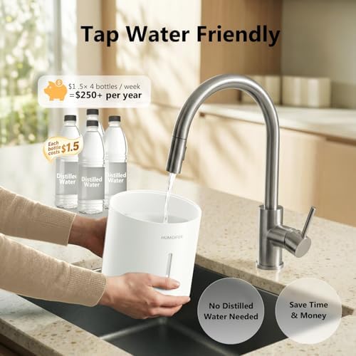 3L Evaporative Humidifier for Bedroom, Mist-Free Top Fill Humidifier Works with Tap Water, USB Powered Humidifier with Touch Control, Sleep Mode, Night Light, 1–8H Timer, Easy-Clean for Home Office - Image 5