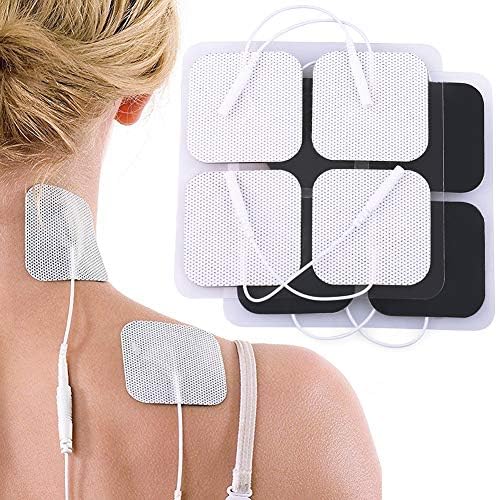 LotFancy TENS Unit Electrode Pads, 80PCS 2"x2" TENS Unit Pads for EMS Muscle Stimulator Electrotherapy, Self-Adhesive TENS Pads Replacement, Reusable and Latex-Free by LotFancy