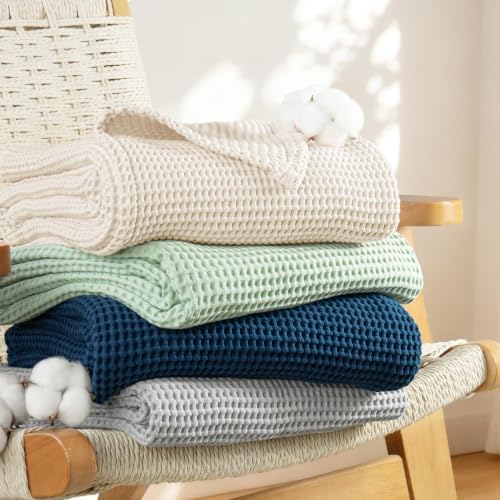 Exclusivo Mezcla 100% Cotton Breathable Waffle Blanket Twin Size, 60"x80" - Image 5