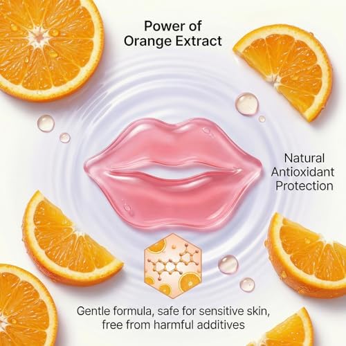 30PCS Moisturizing Lip Mask - Lip Patches for Spa Daily Labial Masks Skincare Hydrating to Reduce Wrinkles Dryness Anti-wrinkle Lightens (Orange) - Image 3