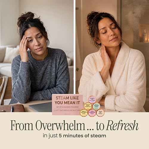 MESMOS Shower Steamers Aromatherapy 6pack Gift Set, Self Care Gifts for Women, Essential Oil Shower Bombs, Spa Stress Relief Birthday Kit. Lavender Eucalyptus Menthol Rose Citrus Grapefruit Lemongrass - Image 3