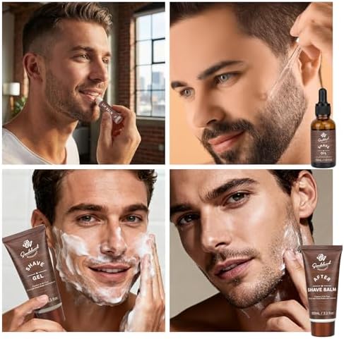 21 Pcs Sandalwood Bath & Body Care Gift Basket Set for Men, Father's Day Gifts for Dad, Men Skin Care Gift Set, Leather Bag, Home Spa Kit, Birthday,Anniversary, Christmas, Boyfriend - Image 5