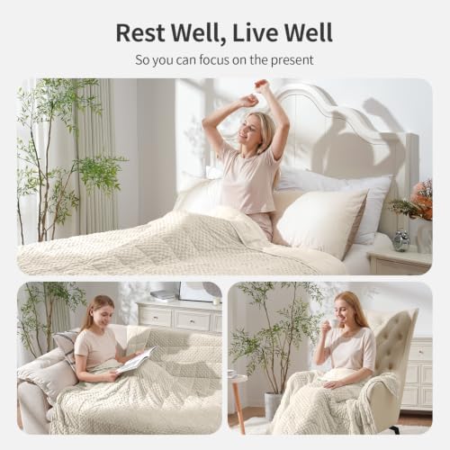 Uttermara Cooling Weighted Blanket for Adults, 15 lbs Full Size 48" x 72" - Image 5