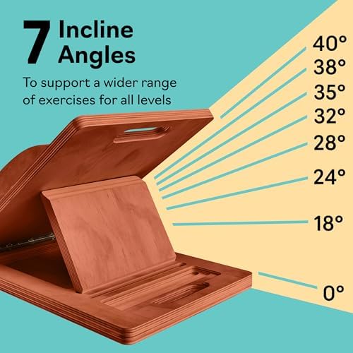 Slant Boards for Exercise, Wooden Slant Board, Calf Stretch Board with 7 Incline Angles, Velour Board, Balance Board & Calf Stretcher, Portable Incline Board for Physical Therapy, Ankle Mobility, Heel & Knees - Image 4
