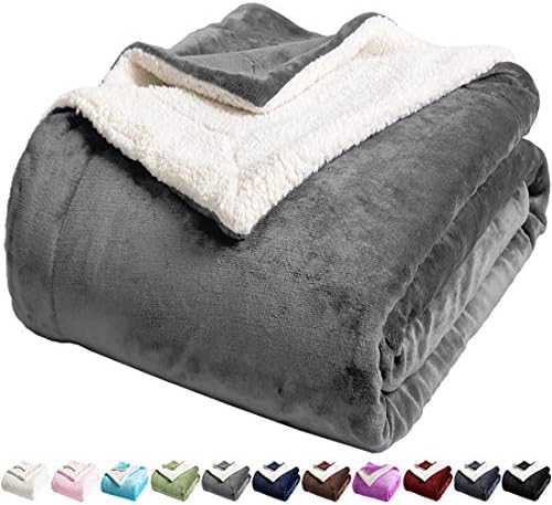 LBRO2M Sherpa Fleece Bed Blanket Super Soft Plush Warm Throw King 90"X104" by LBRO2MBedding