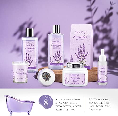 Spa Gift Basket Gifts for Women, Lavender Bath and Body Gift Basket Spa Kit - Image 2