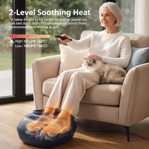PHILIPS Foot Massager with Heat, Shiatsu Kneading & Air Compression, Blue - Image 5