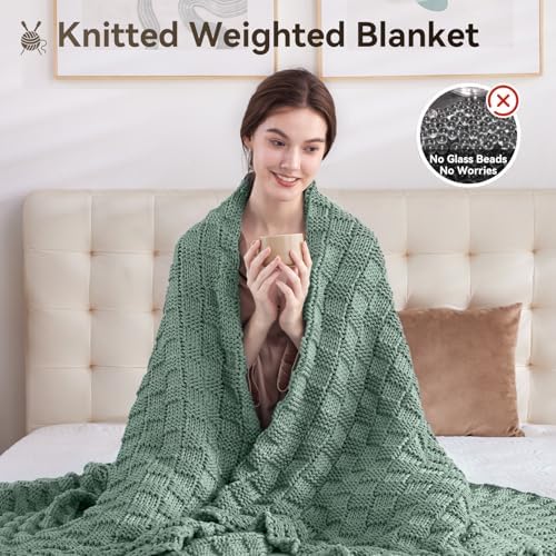 Knitted Weighted Blanket for Adult, No Beads Heavy Blanket 60"x80" 20lbs - Image 5