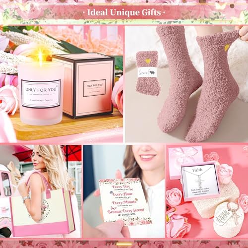11PCS Christian Gifts for Women Faith, Inspirational Gifts for Women, Pink Birthday Spiritual Religious Basket Set,Self Care Get Well Soon Baskets for Mom,Friends,Wife,Girlfriends Valentine's Day Gift - Image 6