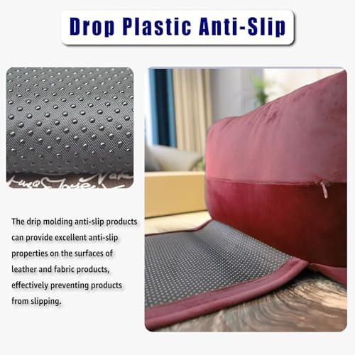 Velvet Recliner Head Pillow with Non-Slip Base - Adjustable Neck Support for Pain Relief in Home, Office and Travel (Wine) - Image 3