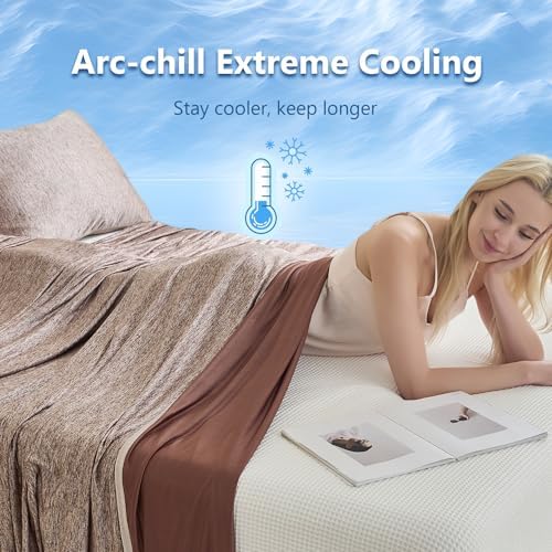 CHOSHOME Cooling Blanket for Hot Sleepers - Summer Blanket Thin Soft Lightweight Breathable Double Side Enhanced Cooling for Hot Flashes, Night Sweats, Bed, Couch (Brown, 84 x 90 inches) - Image 6