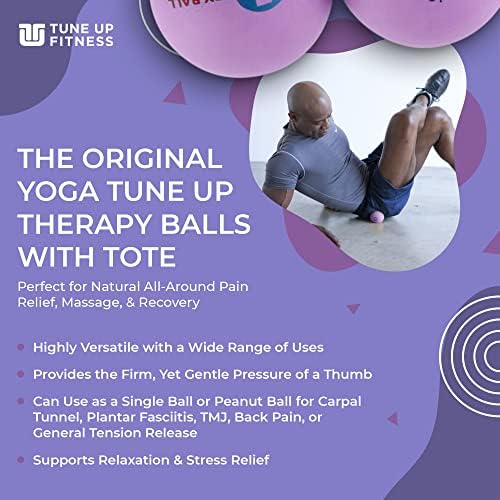 YOGA TUNE UP® Therapy Balls in Tote by Tune Up Fitness - Massage Balls for Trigger Point, Pressure Point & Myofascial Release - Use as Single or Peanut Ball for Pain Relief & Relaxation (Deep Purple) - Image 2