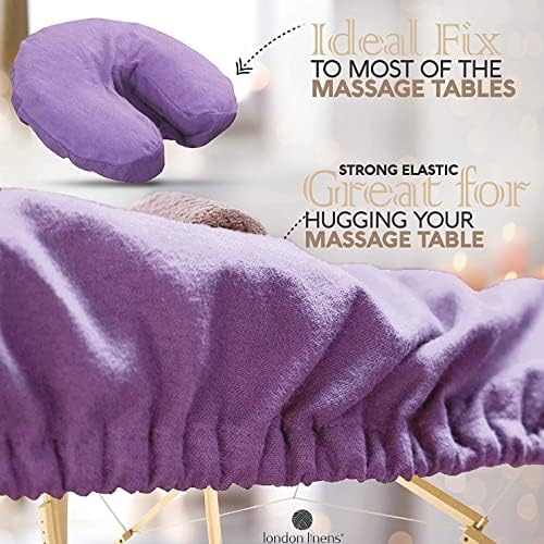 London Linens Extra Thick 3 Piece Set Massage Table Sheets Set - 100% Natural Cotton Flannel - Includes Massage Table Cover, Massage Fitted Sheet, and Massage Face Rest Cover (Lilac) - Image 5
