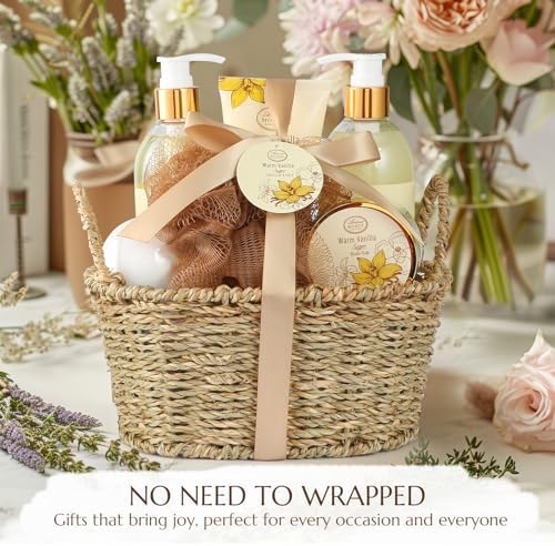 Bath and Body Warm Vanilla Sugar Gift Set, 7pcs Gift Basket for Women, Mom - Image 2