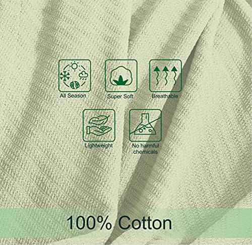 COTTON CRAFT Soft Thermal Blanket - All Season Blanket - Full Queen - Sage - Image 6