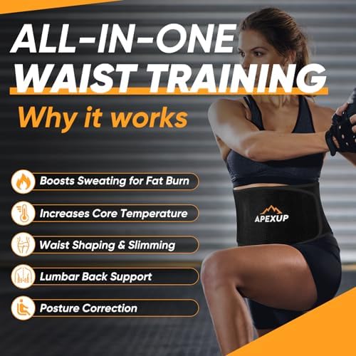APEXUP Waist Trainer for Women Lower Belly Fat, Men Sweat Band, Stomach Wrap, Waist Trimmer with Removable Lumbar Support - Image 7