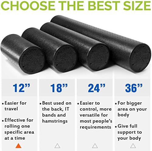 Yes4All EPP Exercise Foam Roller – Extra Firm High Density Foam Roller – Best for Flexibility and Rehab Exercises (12 inch, Black) - Image 5