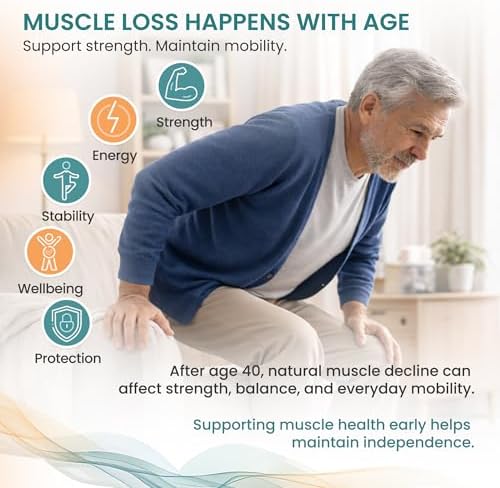 Muscle Preservation Supplement for Healthy Aging — Creatine 6g + HMB 2g + Magnesium Bisglycinate 350mg — Support Muscle Loss with Age, Strength & Mobility — HMB Creatine Muscle Support - Image 3