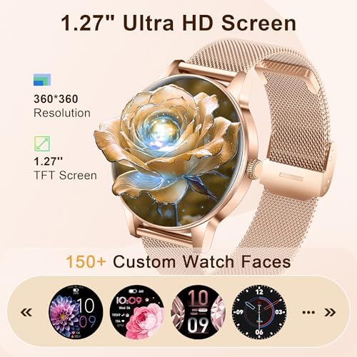 Smart Watches for Women (iPhone/Android), 3 Bands, 1.27" HD Round - Image 3