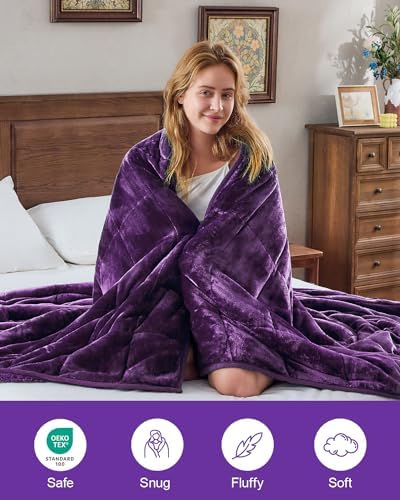 Ultra Soft Sherpa Weighted Blanket for Adults, 48"x72" 15lbs Heavy Blankets - Image 6